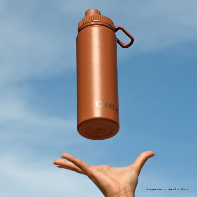 Termo para agua, 24 oz, CTHB24-9O, Cubitt, acero inoxidable, Terracota