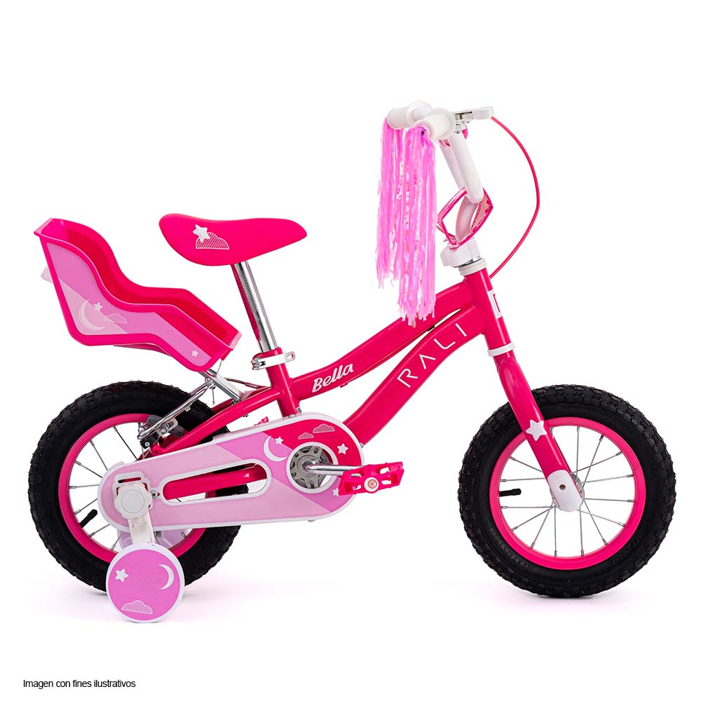 Bicicleta infantil modelo BELLA12-R-4, llantas 12" color rosa