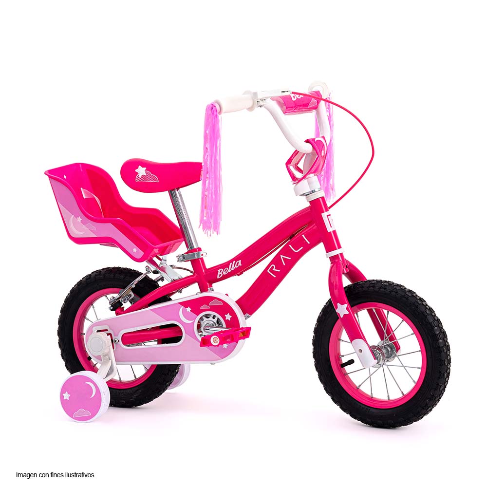Bicicleta infantil modelo BELLA12-R-4, llantas 12" color rosa