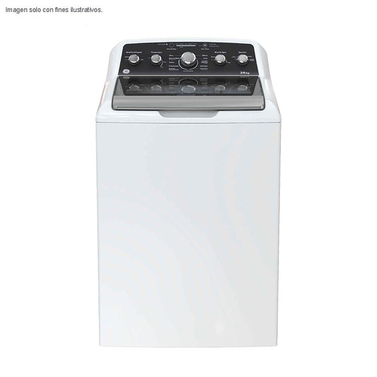 Lavadora 24Kg eléctrica GE modelo LGA74215WBAB0 Panel 5 perillas 6 niveles temperatura 11 ciclos automáticos