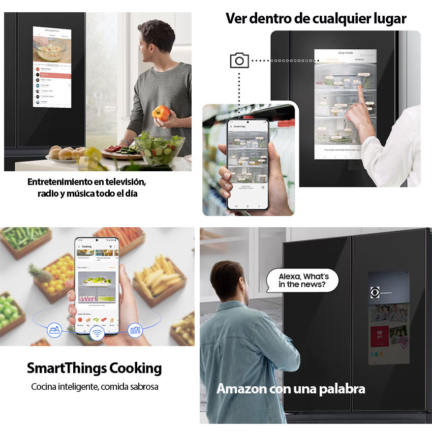 SAMSUNG BESPOKE FAMILY HUB PUERTAS FRANCESAS DOBLES, 29 CFT, DISPENSADOR INTERIOR  JARRA AUTOMÁTICA, HIELO AUTOMÁTICO, DOBLE REFRIGERACIÓN, AZUL MAÑANA BLANCO LIMPIO RF29BB8900JMAP