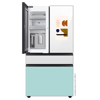 Refrigeradora Bespoke Family HUB 29pc, RF29BB8900JMAP Samsung, puertas francesas dobles, diseño elegante y único, dispensador interior jarra automática.