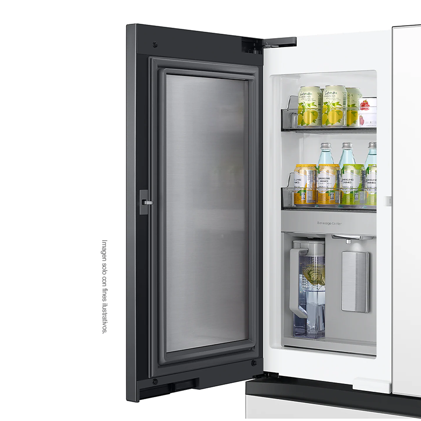 Refrigeradora Bespoke Family HUB 29pc, RF29BB8900JMAP Samsung, puertas francesas dobles, diseño elegante y único, dispensador interior jarra automática.