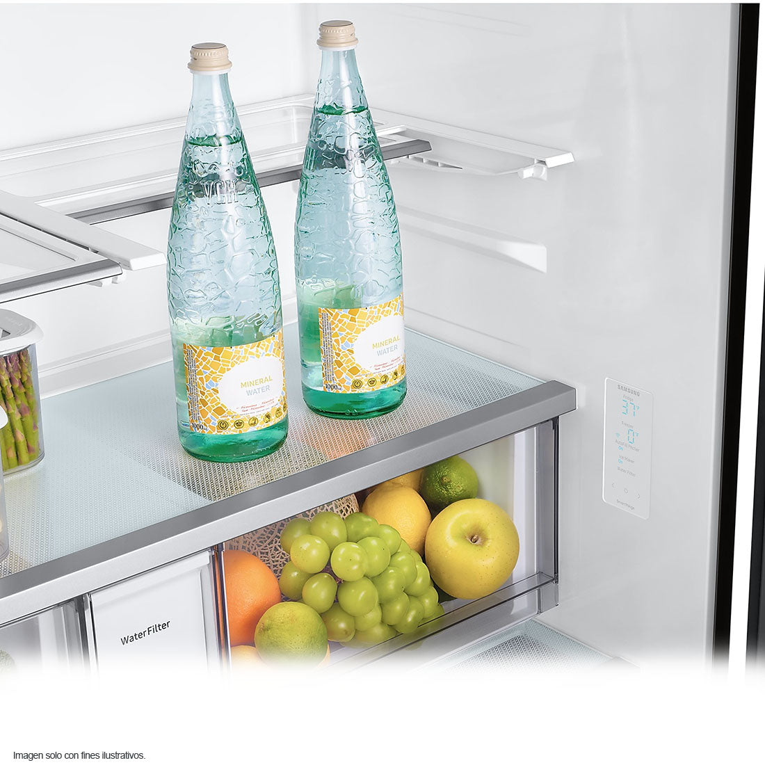 Refrigeradora 24pc Bespoke 3 Door FDR, RF24BB62006MAP Samsung, centro bebida, Wifi, color blanco + gris
