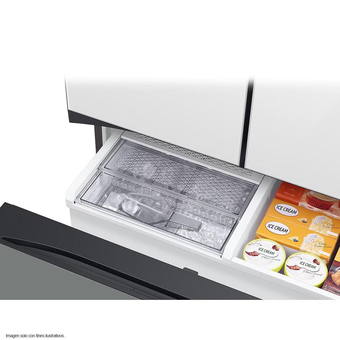 Refrigeradora 24pc Bespoke 3 Door FDR, RF24BB62006MAP Samsung, centro bebida, Wifi, color blanco + gris