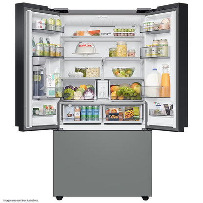 Refrigeradora 24pc Bespoke 3 Door FDR, RF24BB62006MAP Samsung, centro bebida, Wifi, color blanco + gris