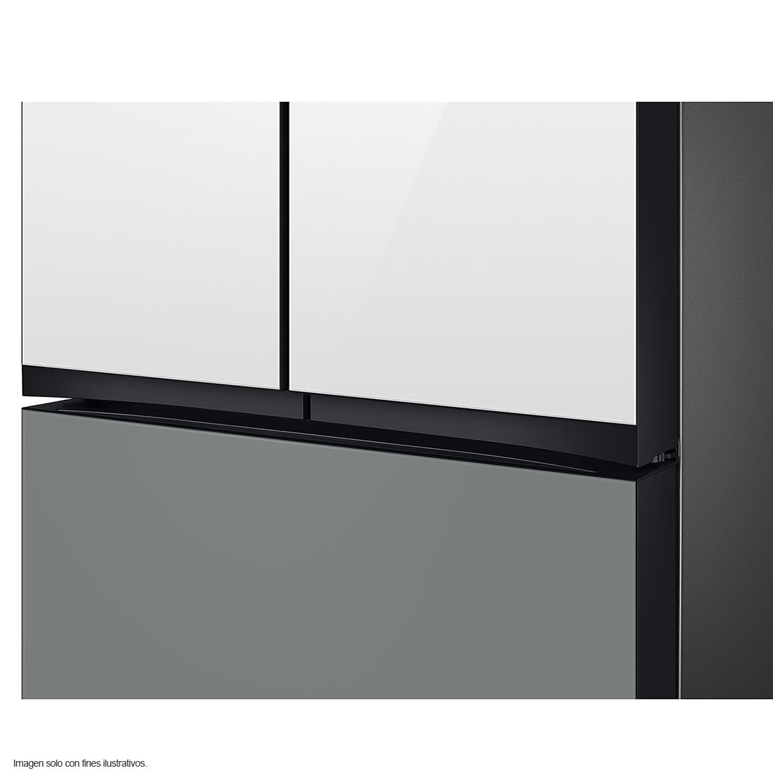 Refrigeradora 24pc Bespoke 3 Door FDR, RF24BB62006MAP Samsung, centro bebida, Wifi, color blanco + gris