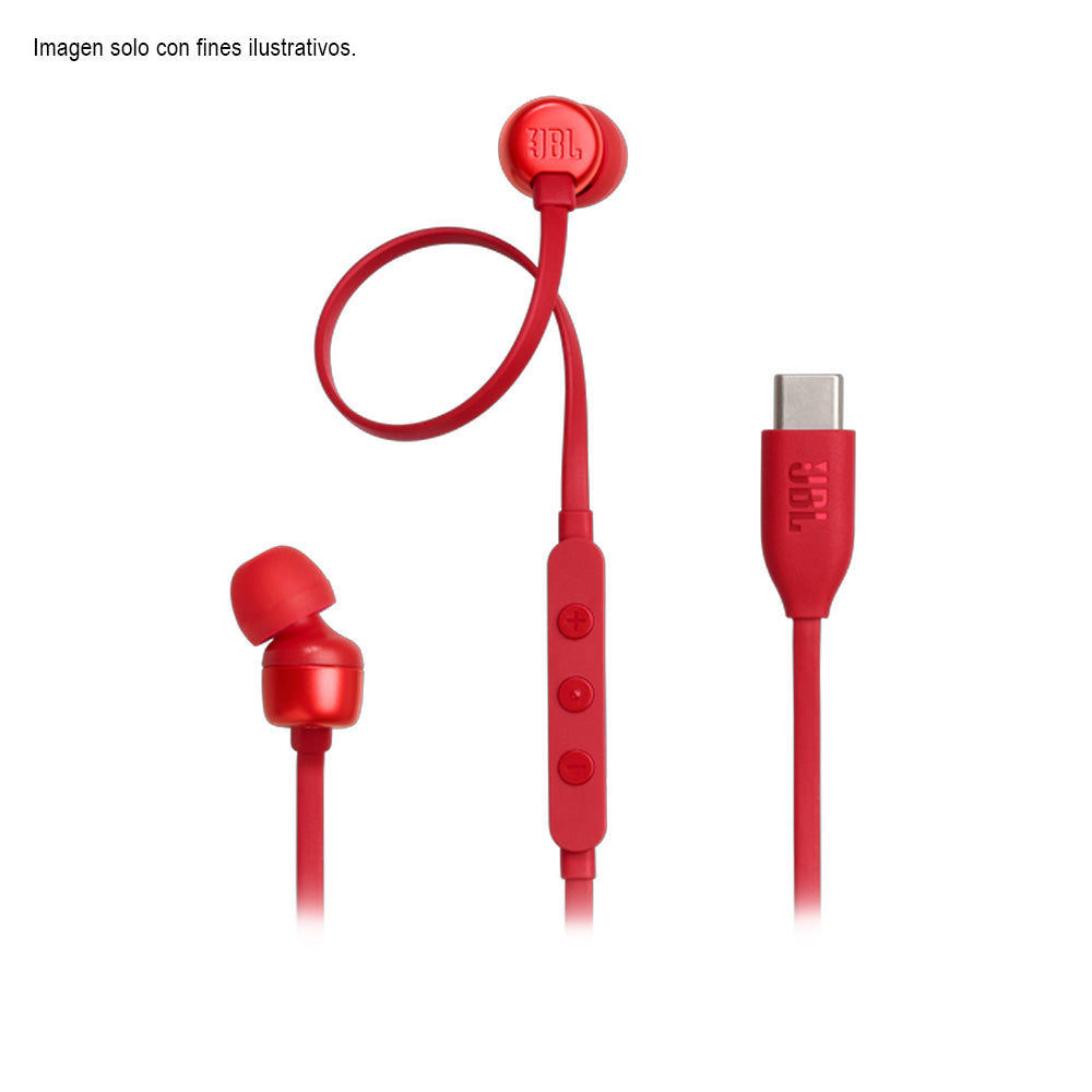 Auriculares Tune 310C USB-C JBL color rojo JBLT310CREDAM