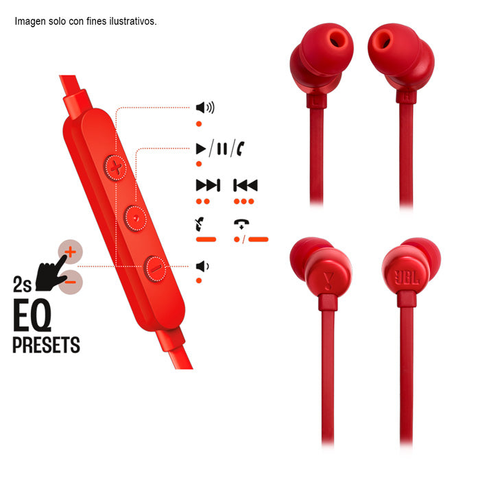 JBL TUNE 310C USB-C イヤホン レッド 4点 Auriculares Tune 310C USB-C JBL color rojo JBLT310CREDAM — Rodelag