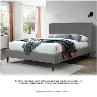 Cama Graphite King RUL-1793BGRA color gris