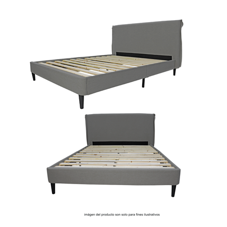 Cama Graphite King RUL-1793BGRA color gris