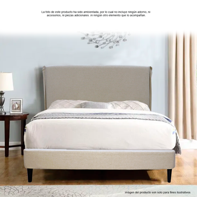 Cama Queen RUL-1794BBE color beige