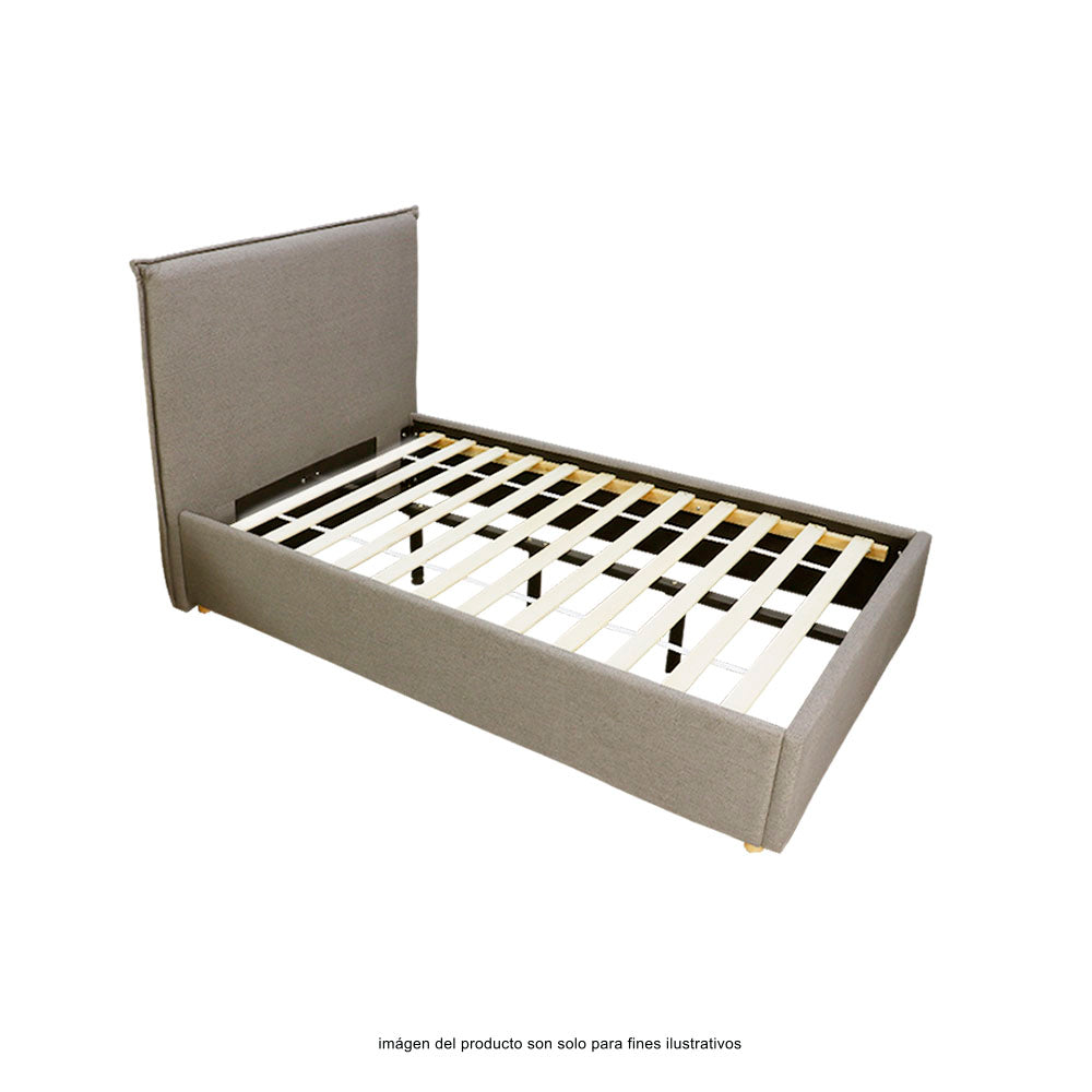 Cama Twin RUL-1807BBE estándar color beige base dormitorio