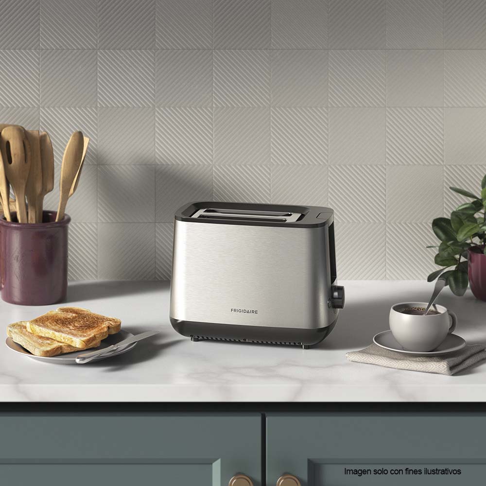 Tostadora de 2 panes FTS25 Frigidaire, 7 niveles de potencia, acero inoxidable