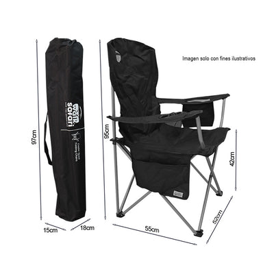 Silla plegable WS-6-001 Walk Safari para acampar en color negro