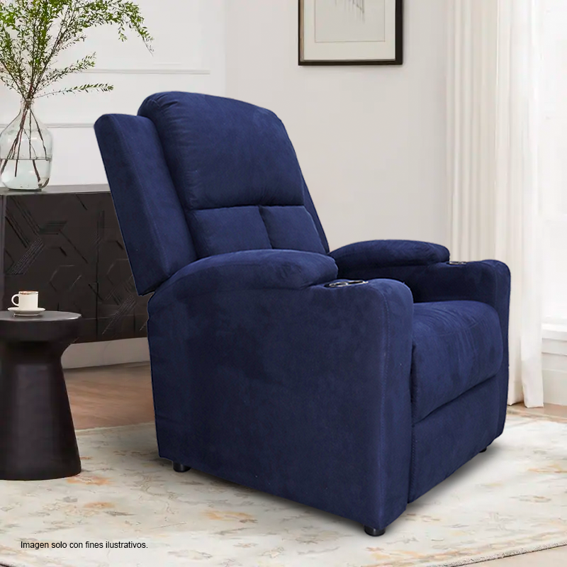 Sillón reclinable 857-1423352, color tono azul