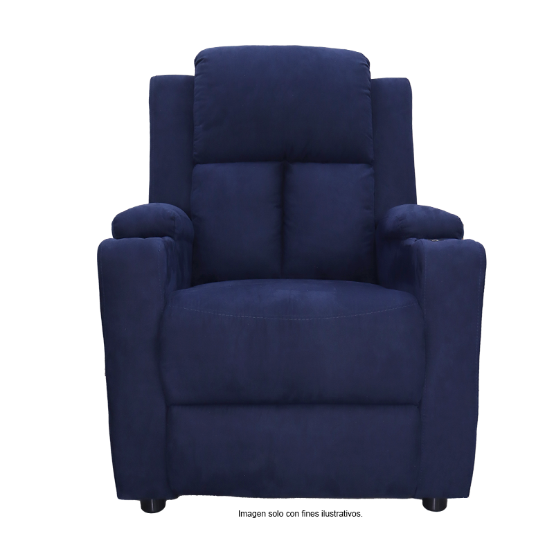 Sillón reclinable 857-1423352, color tono azul