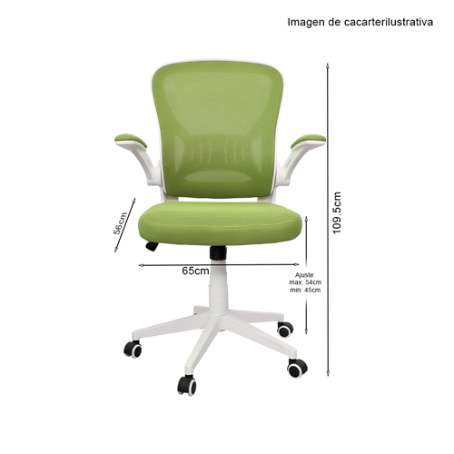 Silla de oficina 853-5043M1V color en tono verde limón