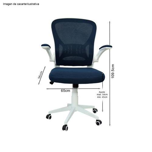 Silla de oficina 853-5043M1AO color en tono azul