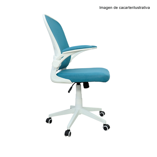 Silla de oficina 853-5043M1A color en tono celeste