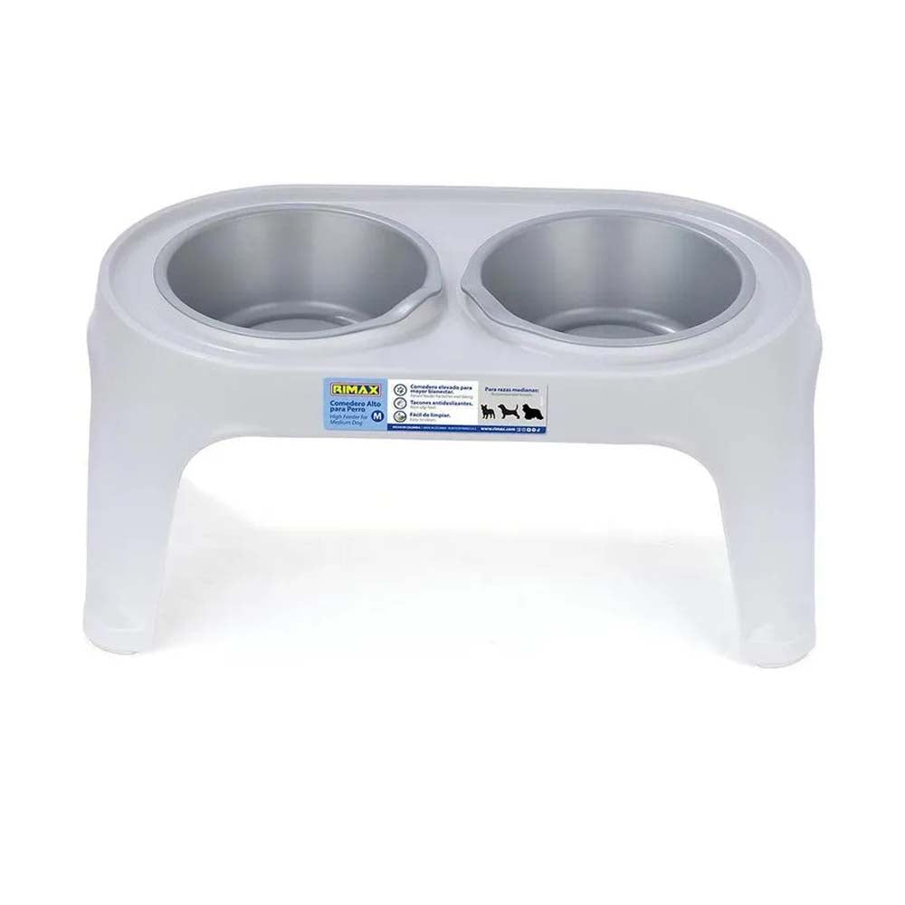 Comedor para perro 13825-XP razas medianas color gris mate