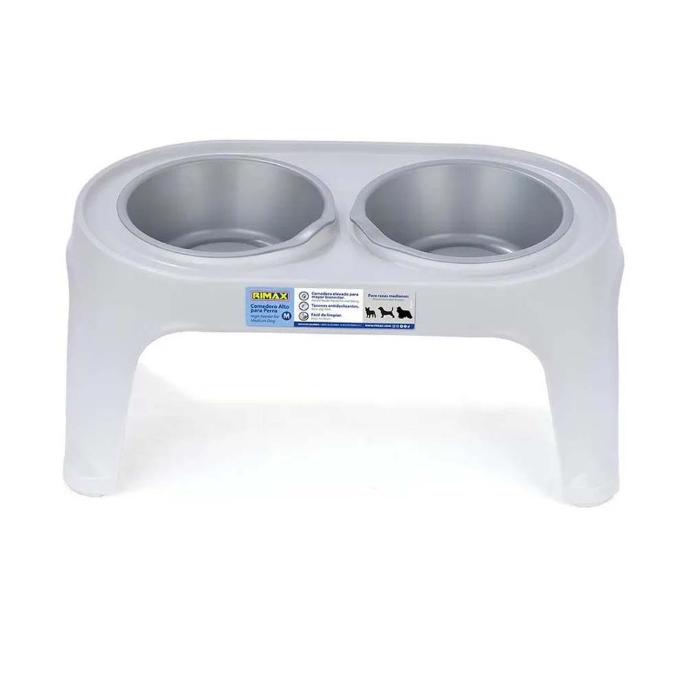 Comedor para perro 13825-XP razas medianas color gris mate