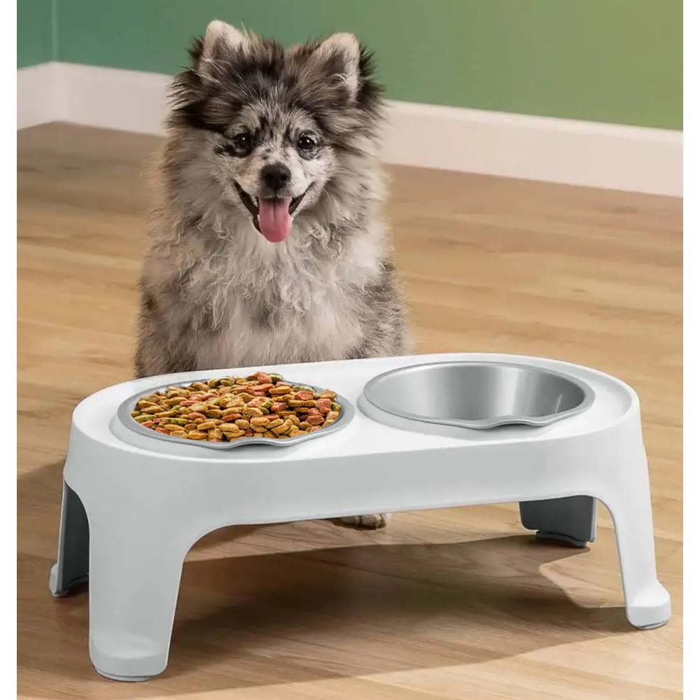 Comedor para perro 13825-XP razas medianas color gris mate