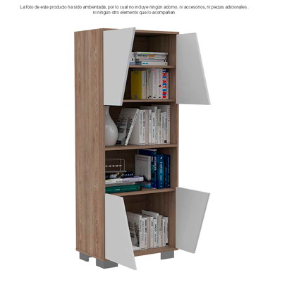 Biblioteca Fraktal BMB 4166 color blanco y miel