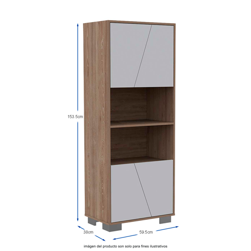 Biblioteca Fraktal BMB 4166 color blanco y miel