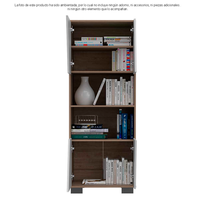Biblioteca Fraktal BMB 4166 color blanco y miel