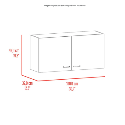 Mueble superior de cocina Napoles MWF 11619 color wengue + fresno + blanco interior.
