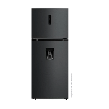 Refrigeradora 14.4 pc RF-NV415LSS Mystic Top Mount, Inverter, No Frost, color gris nublado, dispensador de agua, control electrónico de temperatura