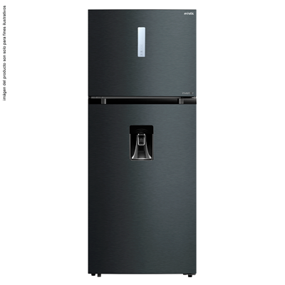 Refrigeradora 16.35pc RF-N415LSS Mystic Top Mount, Inverter, No Frost, color gris nublado, dispensador de agua, control electrónico de temperatura