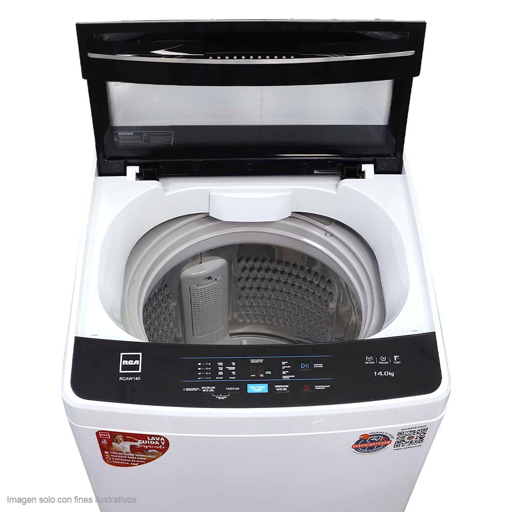 Lavadora automática 14 kg RCAW140 RCA carga superior panel de control digital