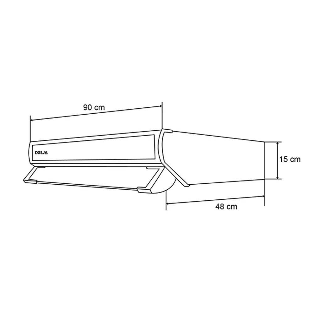 Extractor de grasa COMPATTO 60 BLACK de Drija 2 bombillos Led, 3 velocidades, 2 filtros de acero inoxidable, 1 filtro de carbón