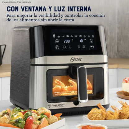 Freidora de aire 7.5L EOSTCKSTAF75WDSS Oster con recubrimiento Diamondforce