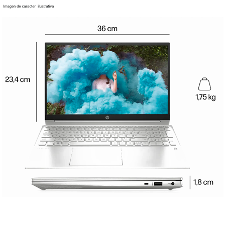 Laptop Pavilon 15-eh3002la HP pantalla de 15.6"   RYZEN 7-7730U 16GB 512GB WINDOW 11 incluye Office 365