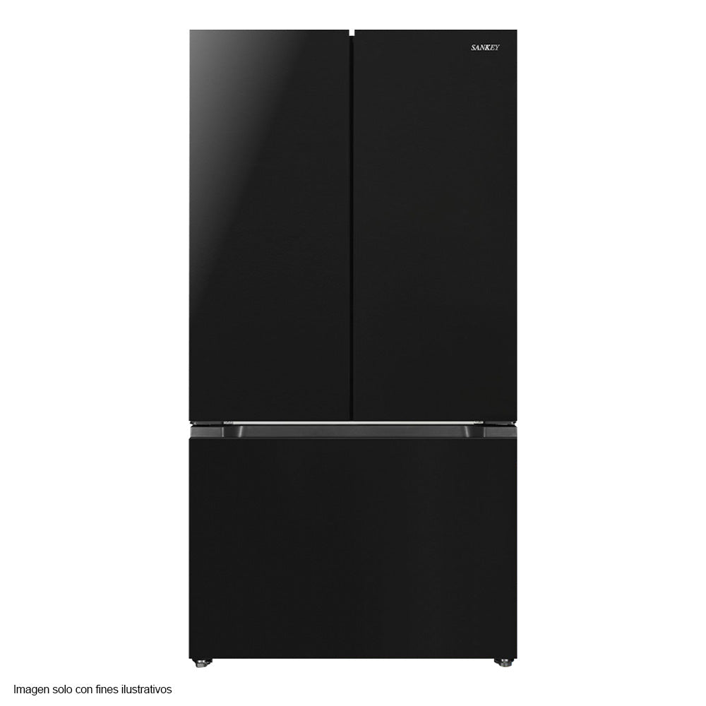 Refrigeradora 20pc French Door  RF22IF38BG Sankey, acabado de puerta en vidrio negro, tecnología Inverter