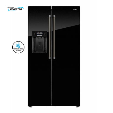 Refrigeradora 20pc Side by Side RF208ICBG  Sankey  puerta de cristal negro