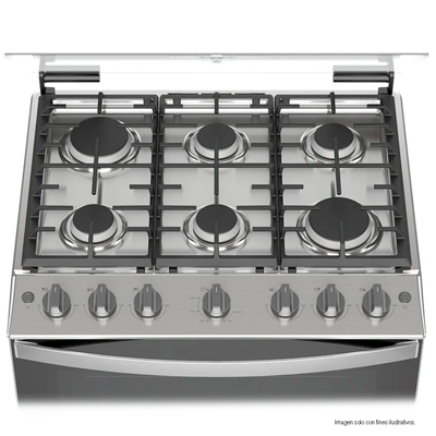 Estufa de 30 a gas LWFR5200 cubierta de acero inoxidable Whirlpool
