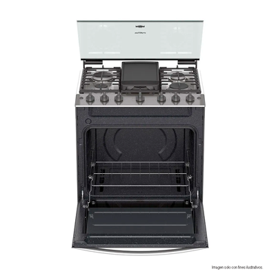 Estufa de 30 a gas LWFR5200 cubierta de acero inoxidable Whirlpool