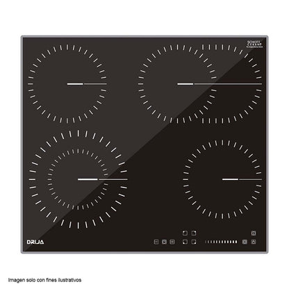 Estufa empotrable Berlín 60 Drija eléctrica Vitroceramica negra.