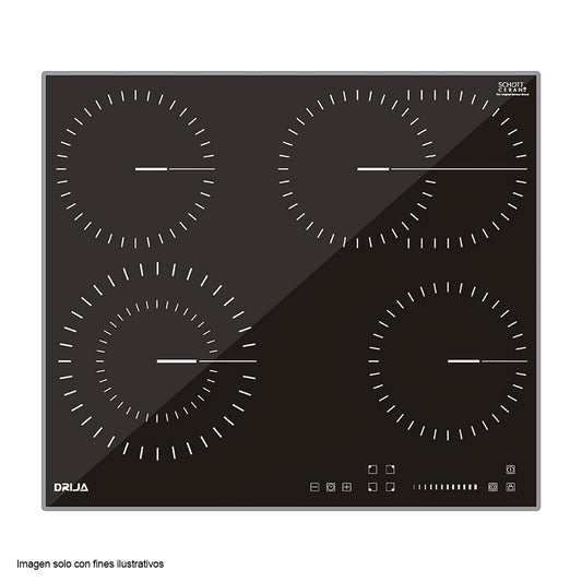 Estufa empotrable Berlín 60 Drija eléctrica Vitroceramica negra.