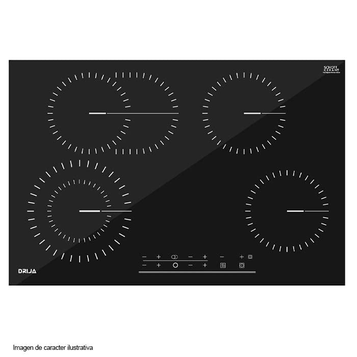 Estufa empotrable eléctrica BERLIN 76 de Vitrocerámica controles táctiles 4 quemadores Europeos EGO