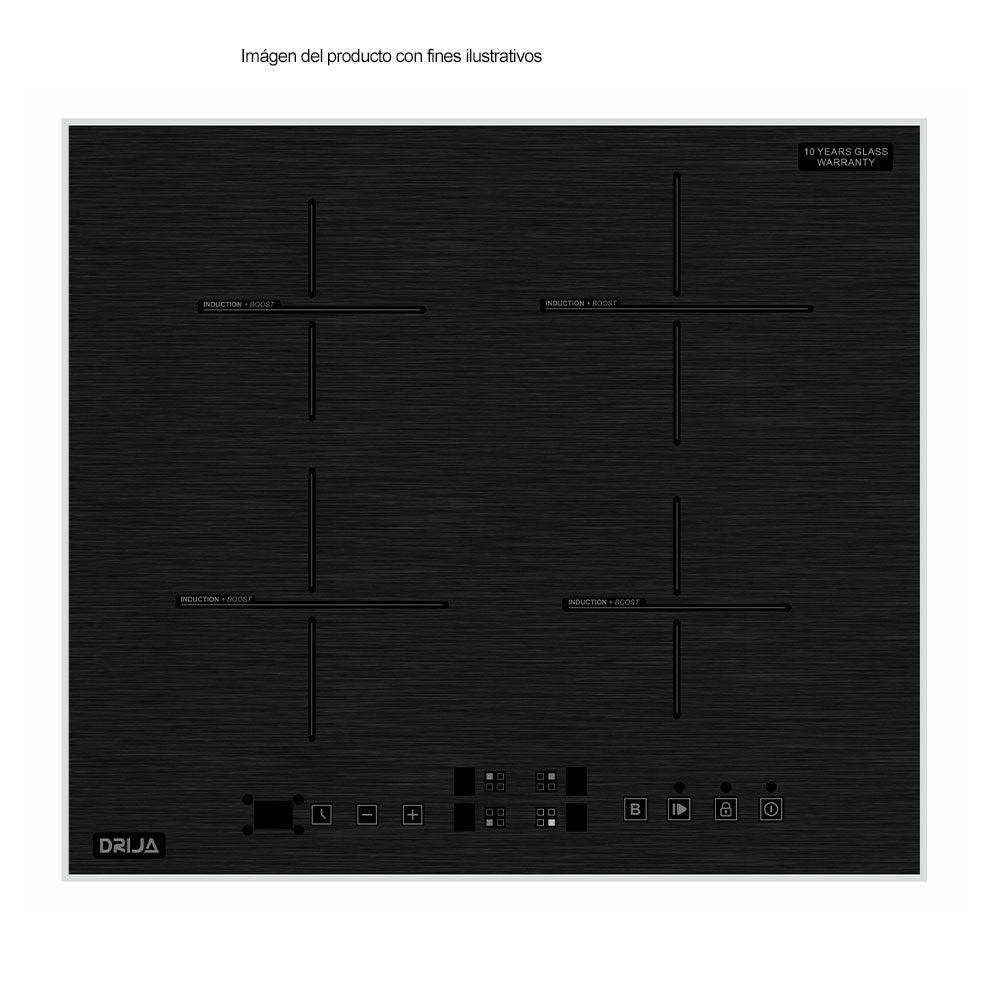 Estufa MUNICH 60 empotrable Drija inducción color gris oscuro control táctil
