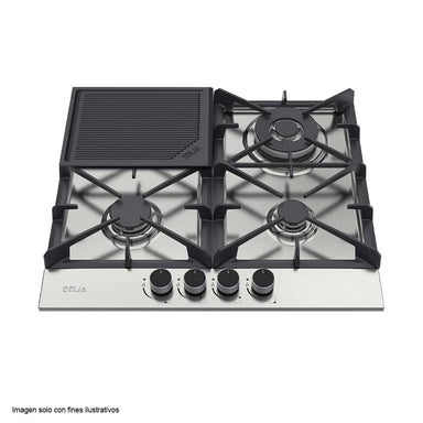 Estufa a gas empotrable Milan 60 Pro Drija 4 quemadores encendido eléctrico perillas de lujo.