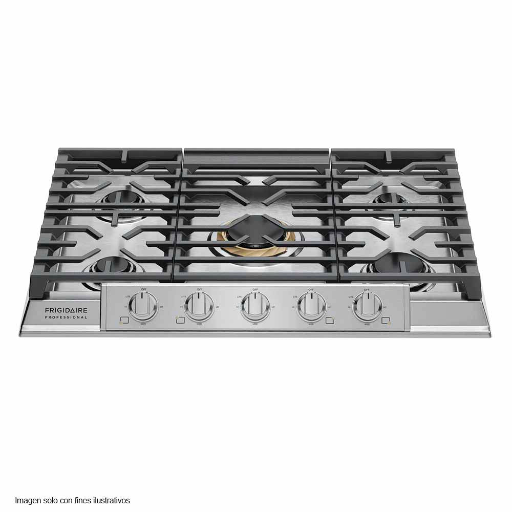Estufa a gas empotrable profesional de 30" PCCG3080AS 5 quemadores Frigidaire acero inoxidable