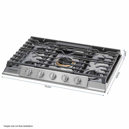 Estufa a gas empotrable profesional de 30" PCCG3080AS 5 quemadores Frigidaire acero inoxidable