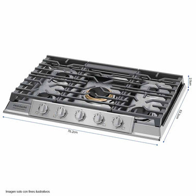 Estufa a gas empotrable profesional de 30" PCCG3080AS 5 quemadores Frigidaire acero inoxidable