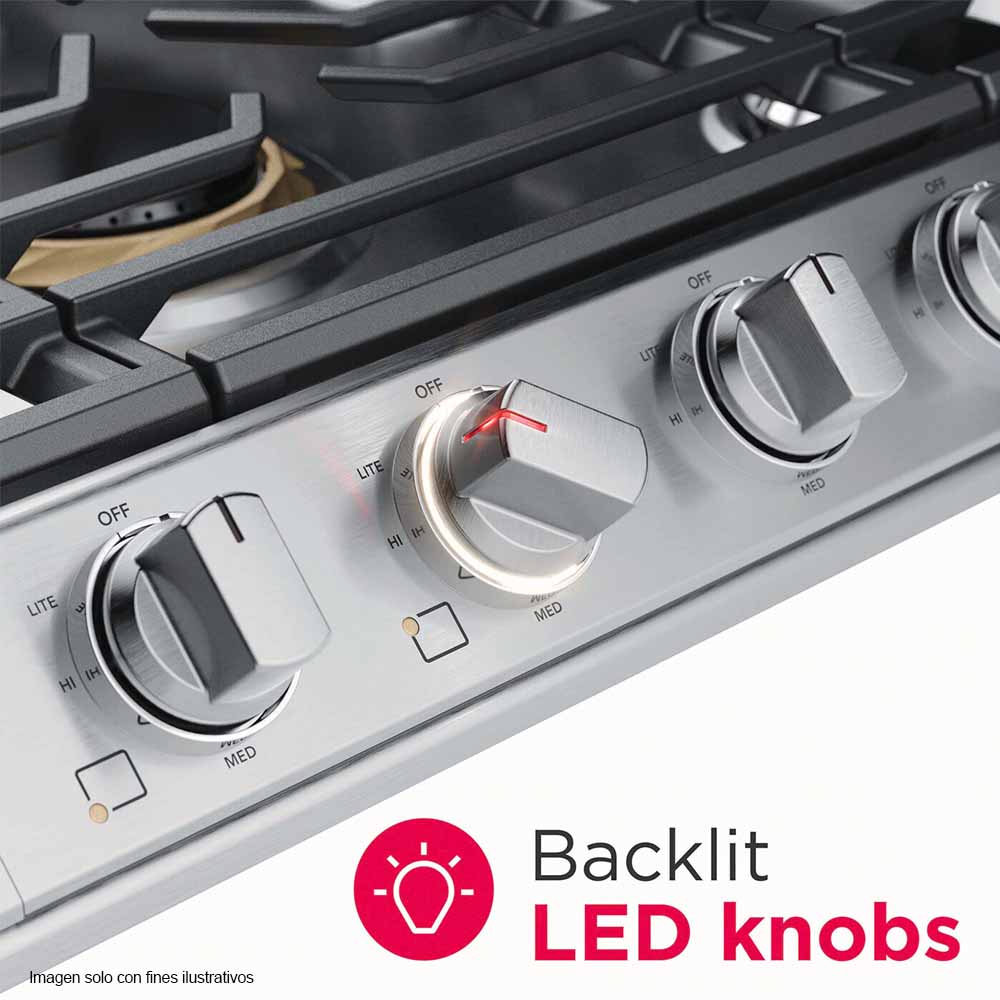 Estufa a gas empotrable profesional de 30" PCCG3080AS 5 quemadores Frigidaire acero inoxidable